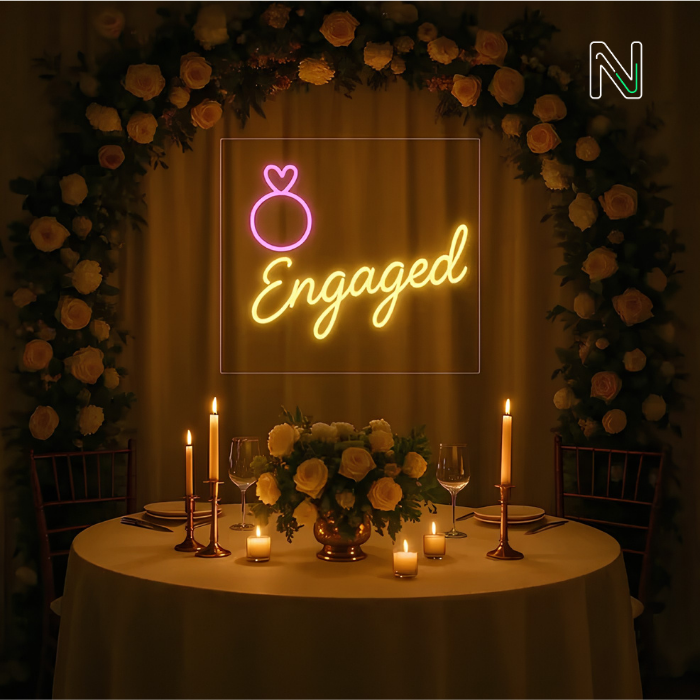 Engaged neon sign