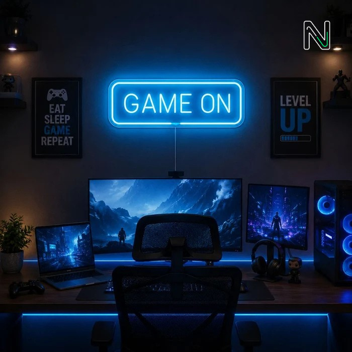 game on neon sign