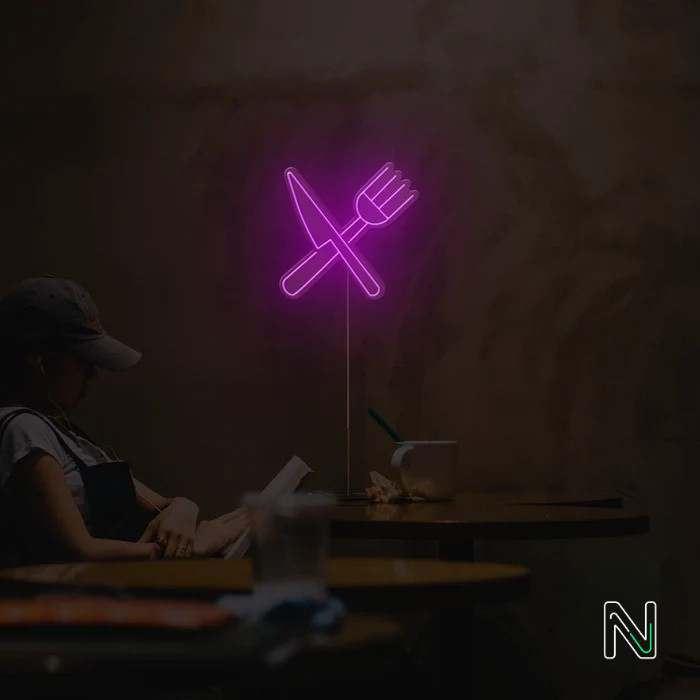 Cutlery Neon Sign