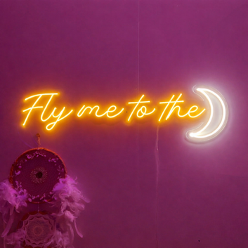 Fly to The Moon ☾ Neon Sign