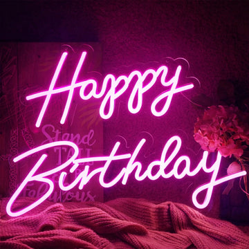 happy birthday neon sign